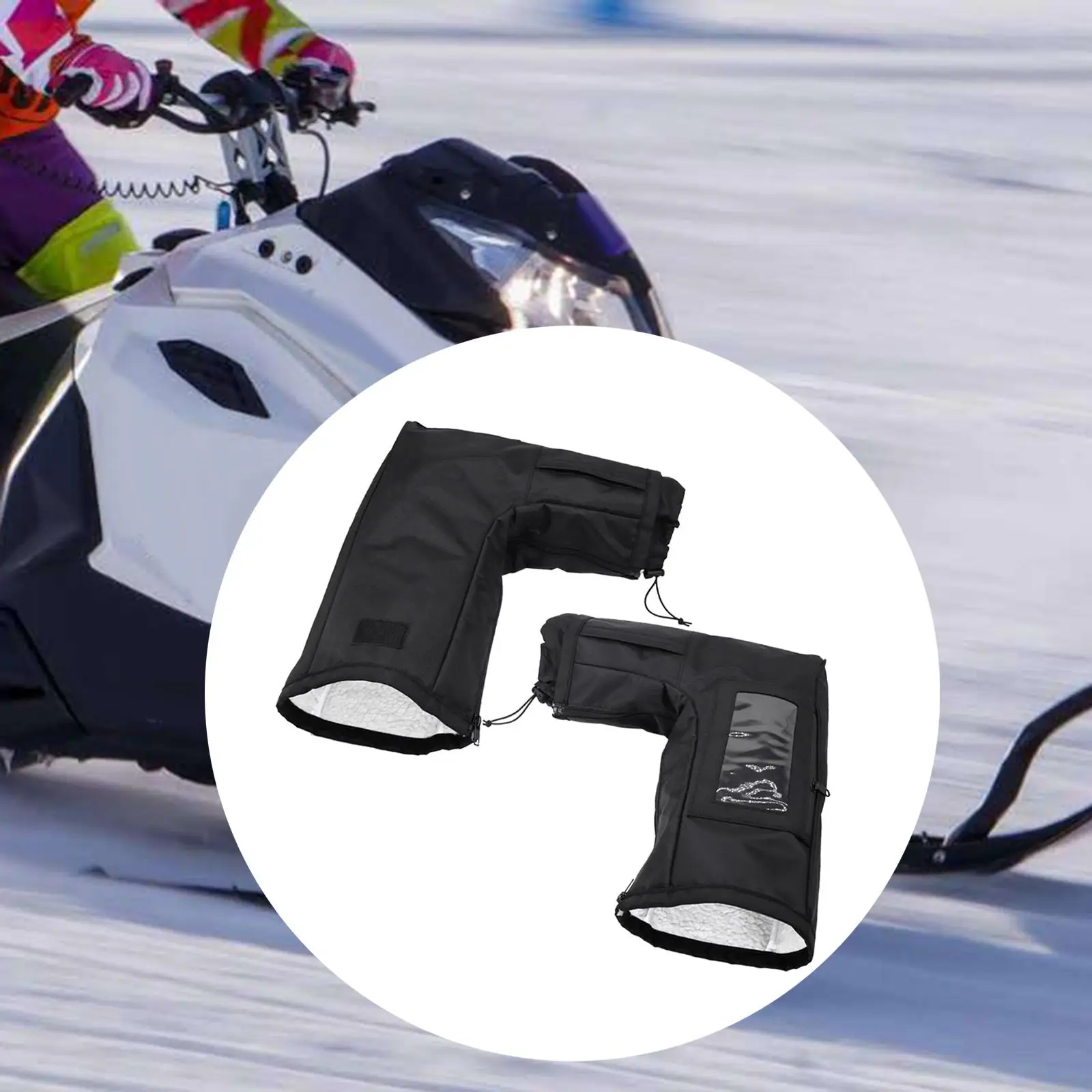 

2 Pieces ATV Gloves Handguards with Pouch ATV Handlebar Hand Warmers