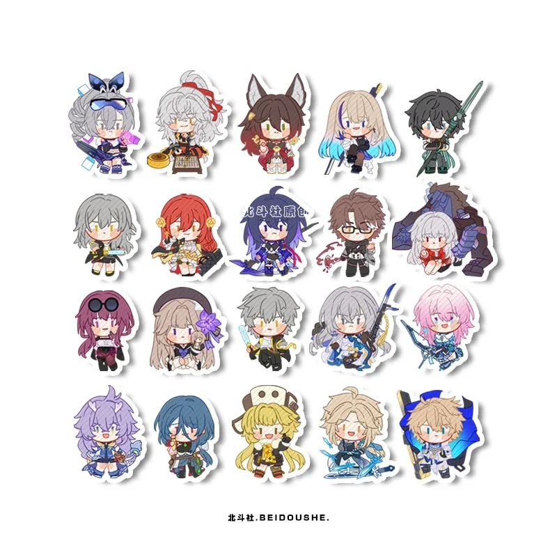 5CM Game Anime Honkai: Star Rail Bailu March 7th Jing Yuan Gepard Bronya Seele Robin Cosplay Flash sticker Cute Decorate