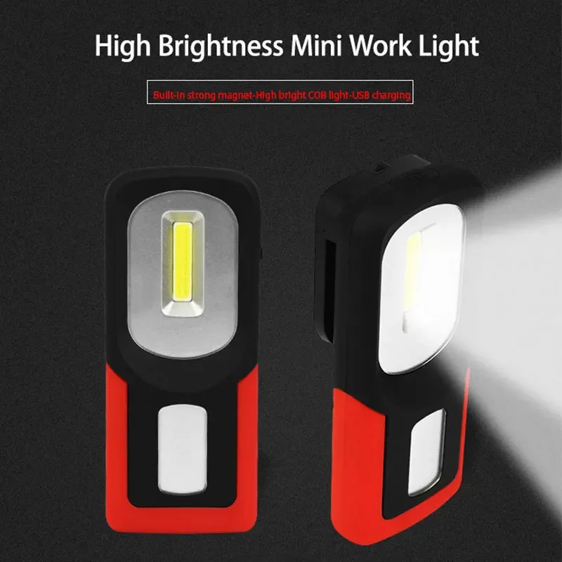 Magnetic COB LED Flashlight Portable Floodlight Work Light USB Rechargeable Camping Torch Auto Repair Hanging Emergency Lamp