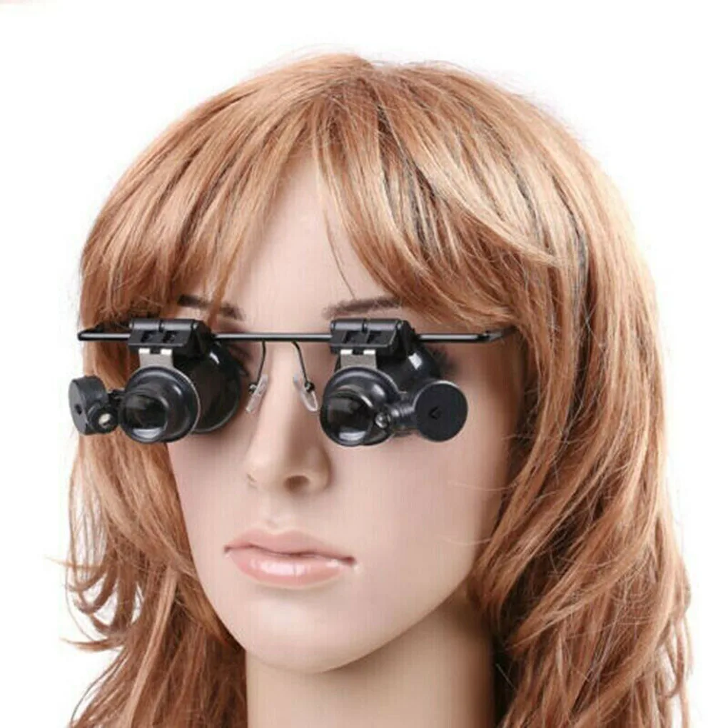 Head-mount Magnifier Glasses Jewelry Watch Repair Magnifying Glass 20x Zoom Observation Loupe