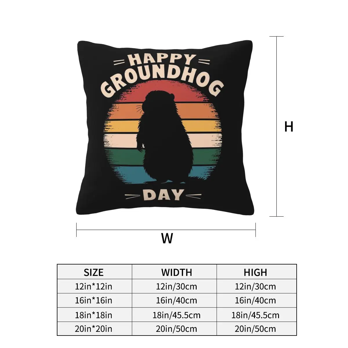 Celebrate Groundhog Day Square Pillowcase Cushion Cover Pillow Case Throw Pillow Cover for Home Sofa Living Room
