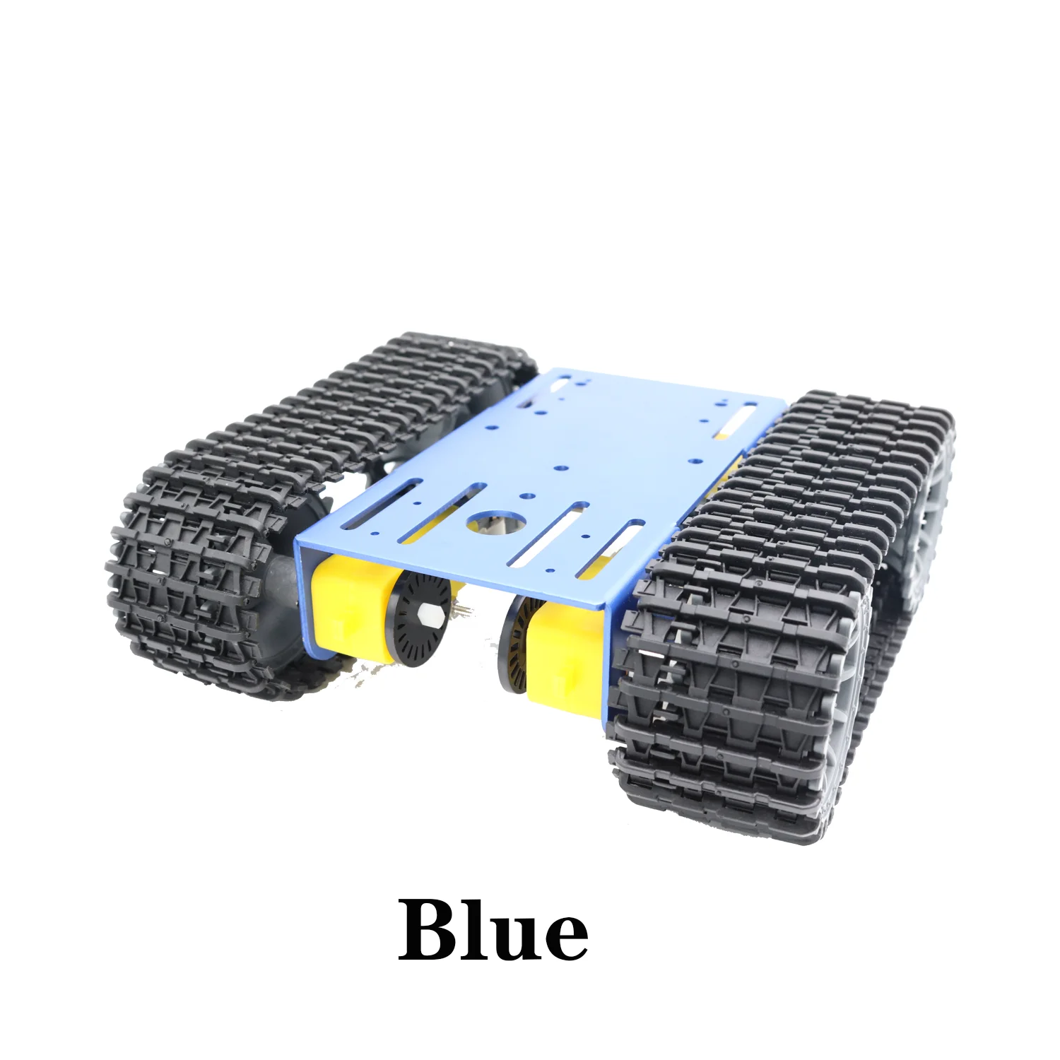 ロボットのおもちゃのタンク,4つの組み立て部品を備えたおもちゃのリモコンのセット,obuionコードによる金属板を備えたクローラープラットフォーム