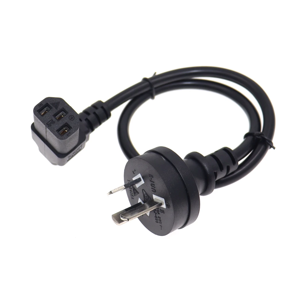 Australia 10A to IEC 320 C13 Power Cable, Chinese 3pin Power Adapter Charger Monitor cable Up angled IEC320 C13,50cm