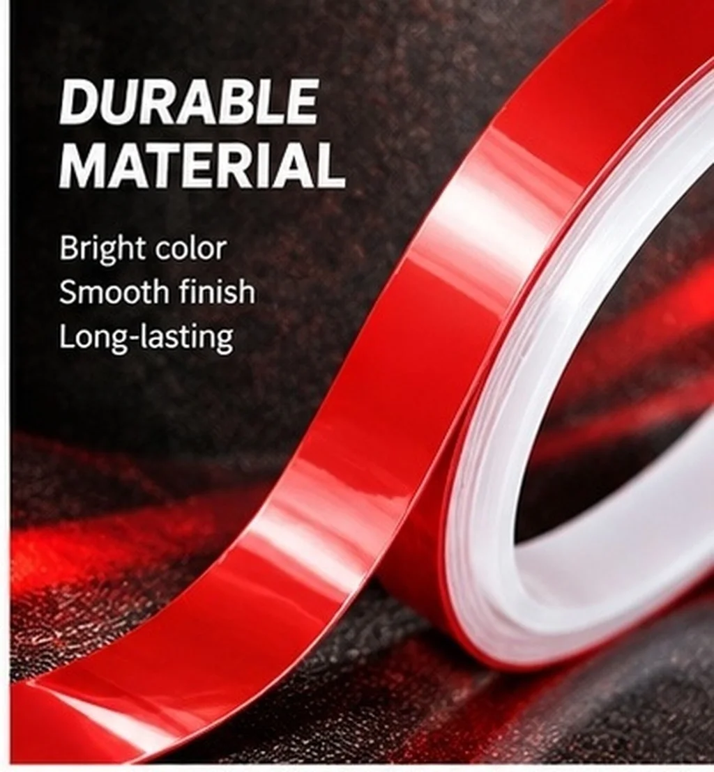1 Roll Vibrant Shiny Decorative Tape for Cars Auto Trim Adhesive Strip No Residue Removable Strong Weatherproof Polyester Car