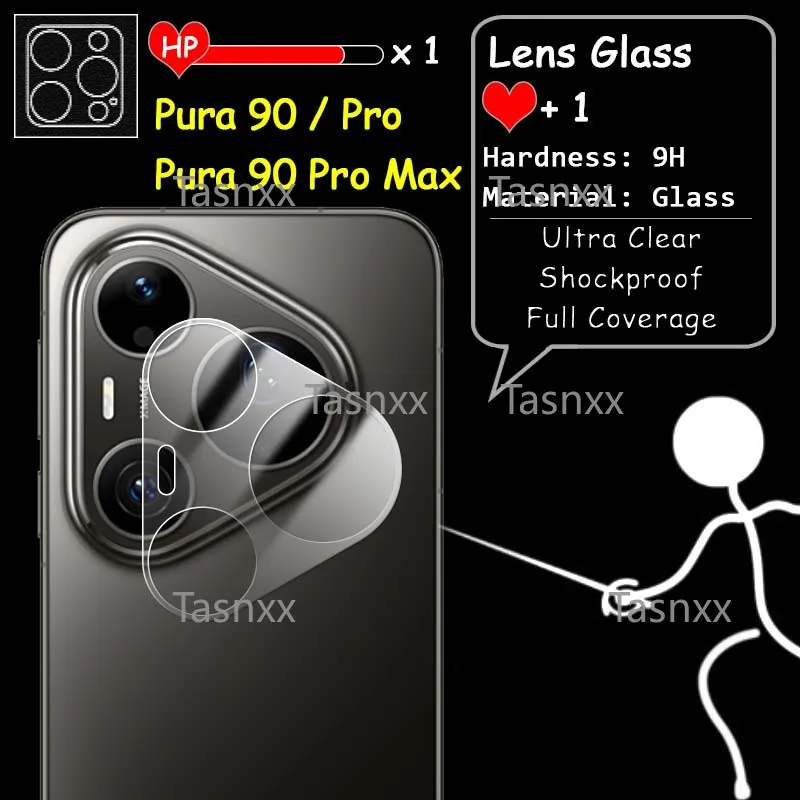 

Защитная пленка из закаленного стекла 2.5D 9H для задней камеры Huawei Pura 90 P90 Pro Max, прозрачная, тонкая, ударопрочная