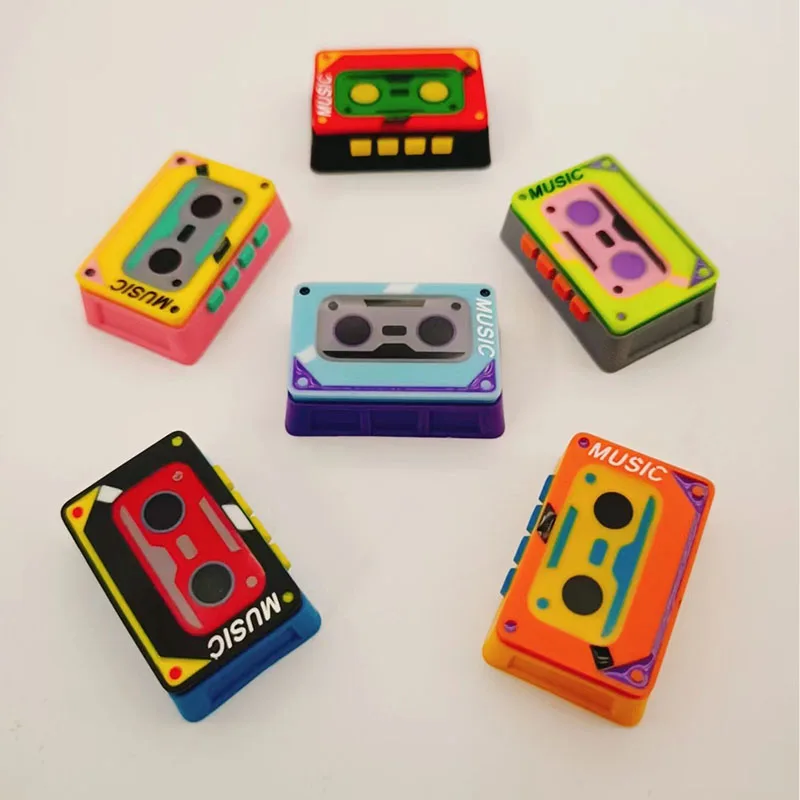 Imagem -03 - Keycaps Vintage Tema para Teclado Mecânico Cassette Tape Resina Personalizado 3d Impresso Acessórios