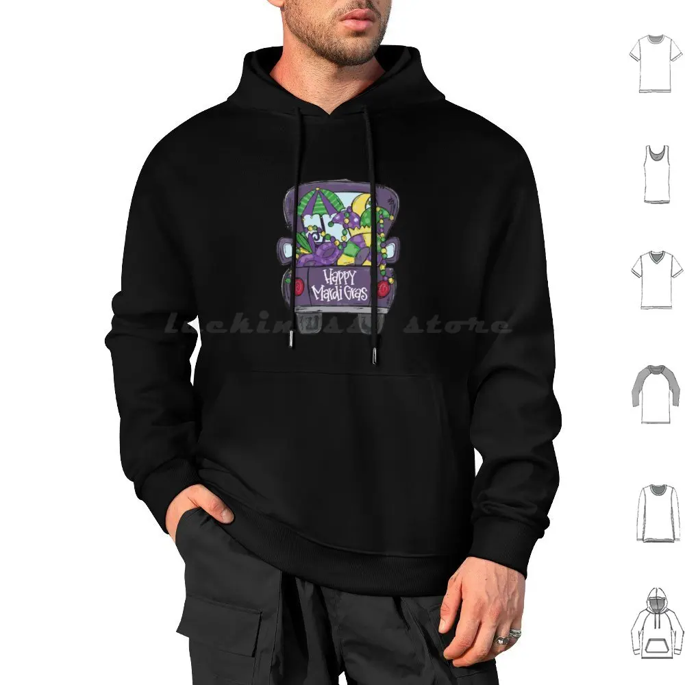 Mardi Gras , Happy Mardi Gras , Mardi Gras Truck , Back Of Truck Hoodies Long Sleeve Mardi Gras Happy Mardi Gras Mardi