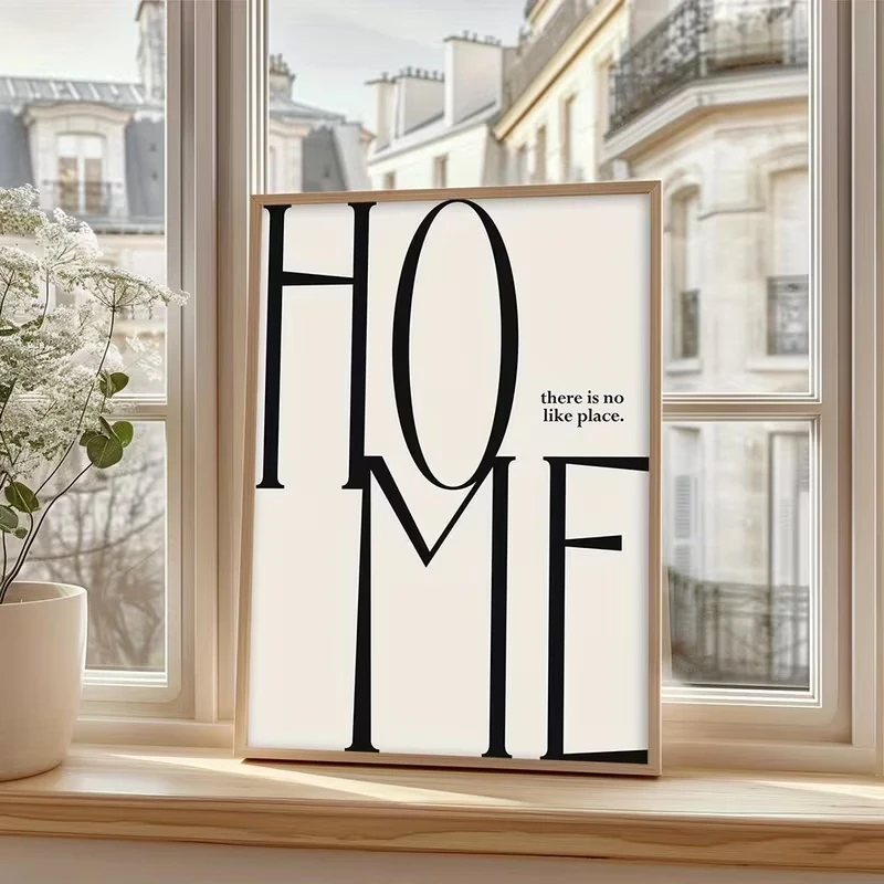 Modern Minimalist  'HOME'  Typography Wall Art Print Canvas Painting Poster Picture For Living Room,bedroom Home Decor