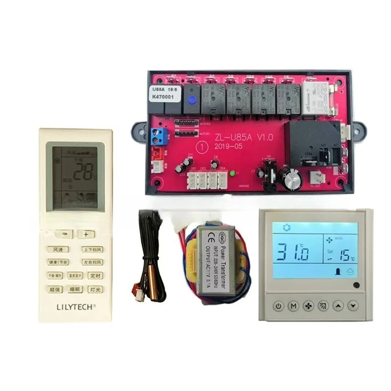 ZL-U85A, Universal A/C Controller, for Ceiling Cassette Air Conditioner or Central AC, Could Have 4 Control Panels