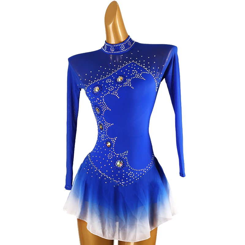 Figure Skating Dress purple Women girl Ice Skating Dress Gymnastics Costume custom crystal rhinestone b290