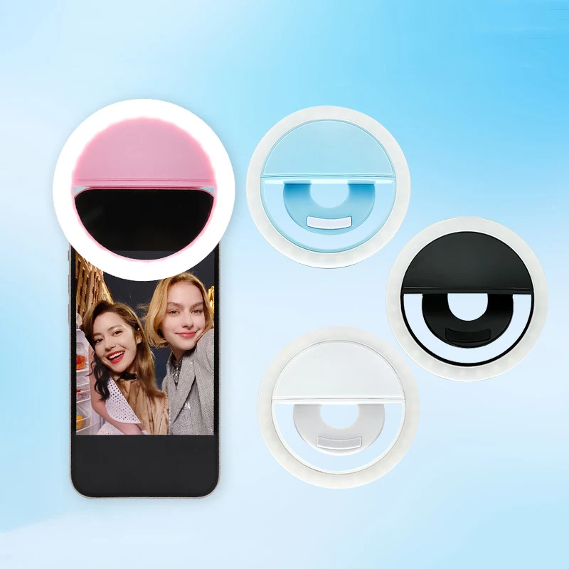 Fill Selfie Light Rechargeable Portable LED Ring Phone Lamp With Clip Universal For iPhone Samsung Google Xiaomi Mini Ringlight