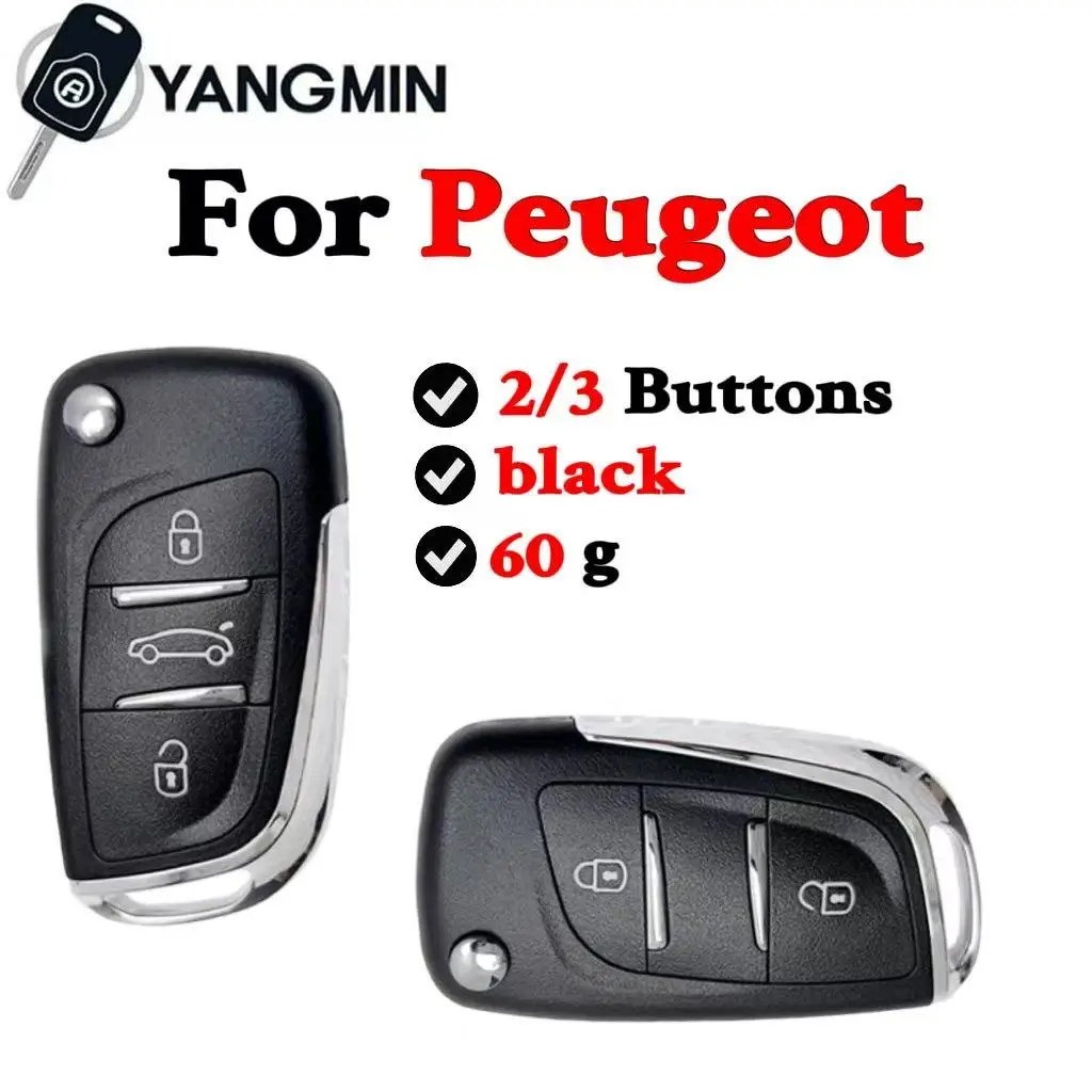 

YANGMIN Modified Remote Flip Car Key Shell Cover Case For Peugeot 207 307 308 407 607 HU83 VA2 For Citroen C2 C3 C4 C5 Berlingo