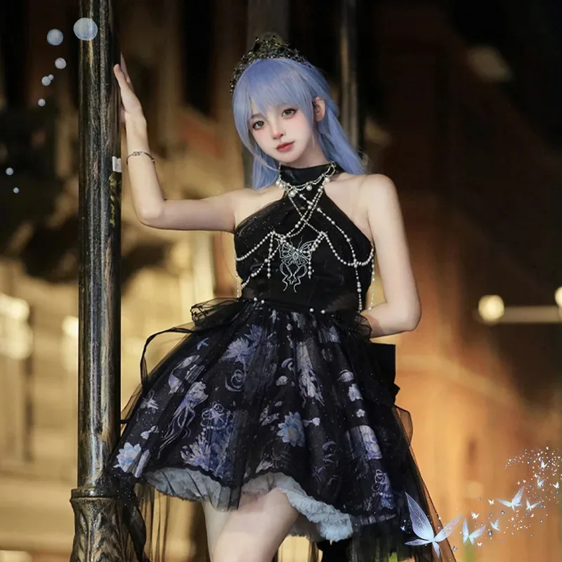 New original design lolita Dark Jellyfish 2.0JSK Halter Elegant elegant and gorgeous dress