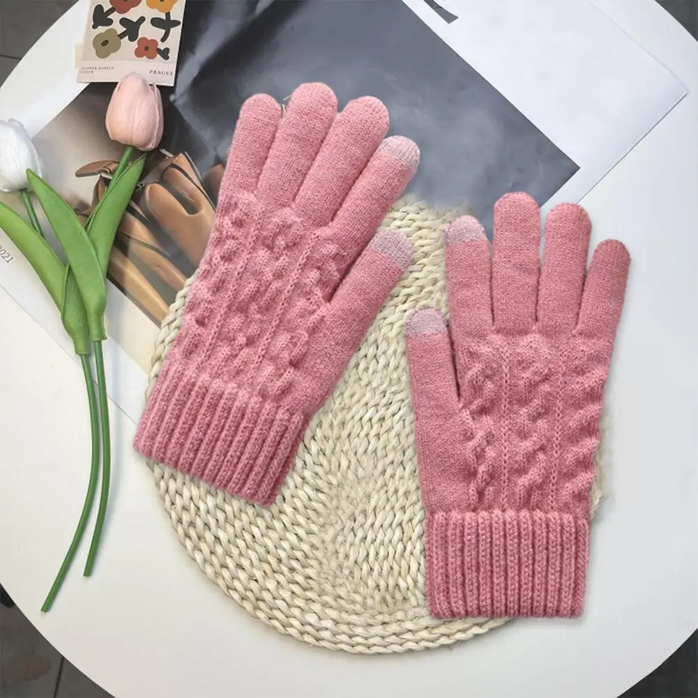 Jacquard Design Gloves Gloves Women's Winter Full Finger Touchscreen Gloves for Cycling Driving Warm for Women