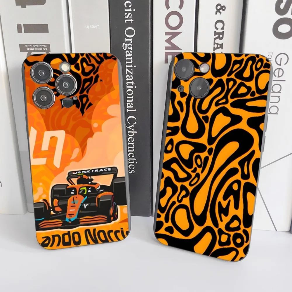 1 قطعة F1 الفورمولا 1 L-Lando Norris جراب هاتف سيليكون لينة آيفون 16 15 14 13 12 11 X XR Plus Pro Max Plus