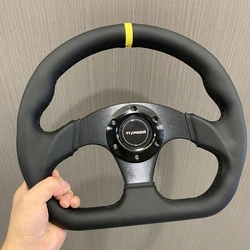 Universal 320mm Black Edition Leather Sport Modified Racing Steering Wheel