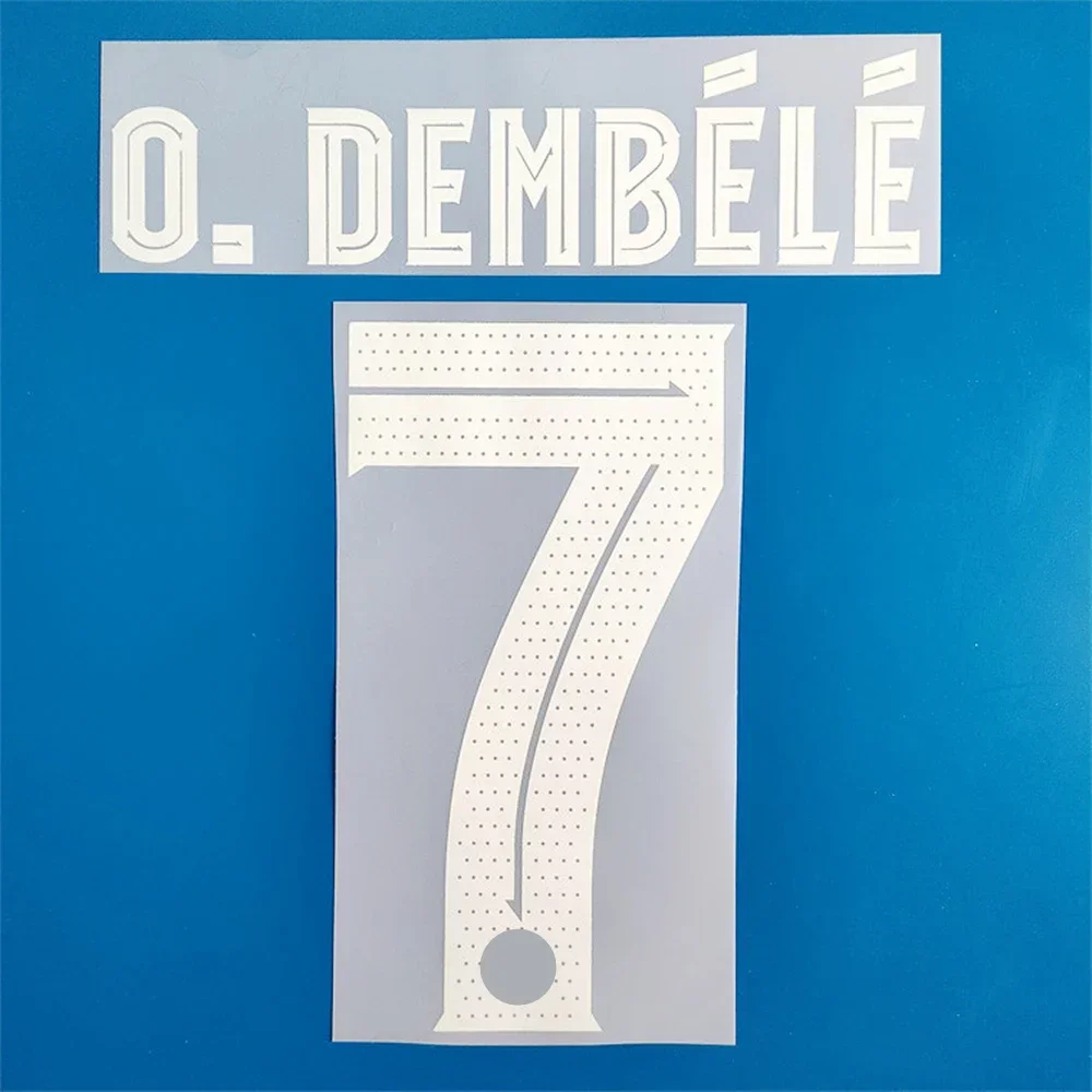 2023 2024 Champions Barce home away Player version GAVI O.DEMBELE LEWANDOWSKI number printing font, Hot stamping patches badges