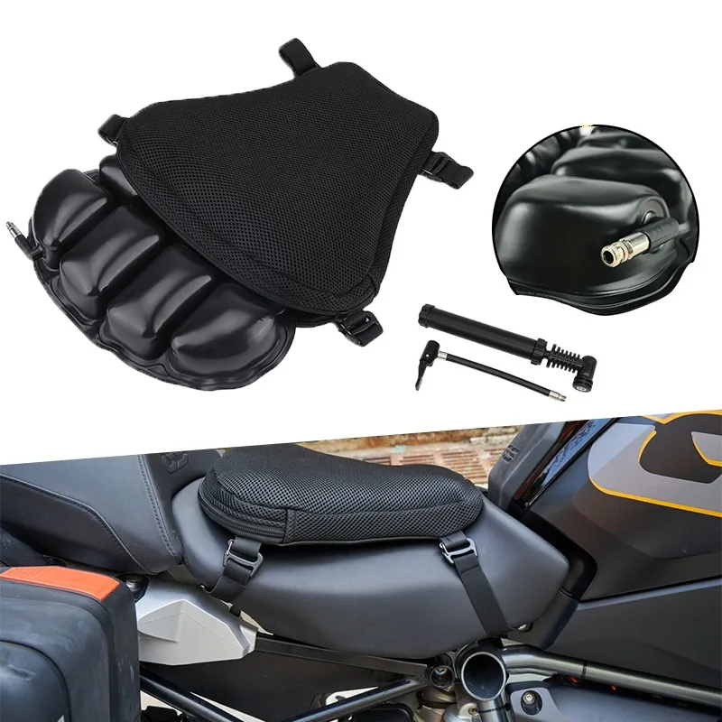 

Motorcycle 3D Comfort Seat Cushion Black Shock-absorbing Inflatable Cushion Motorbike Air Seat Pad for Yamaha Suzuki Kawasaki