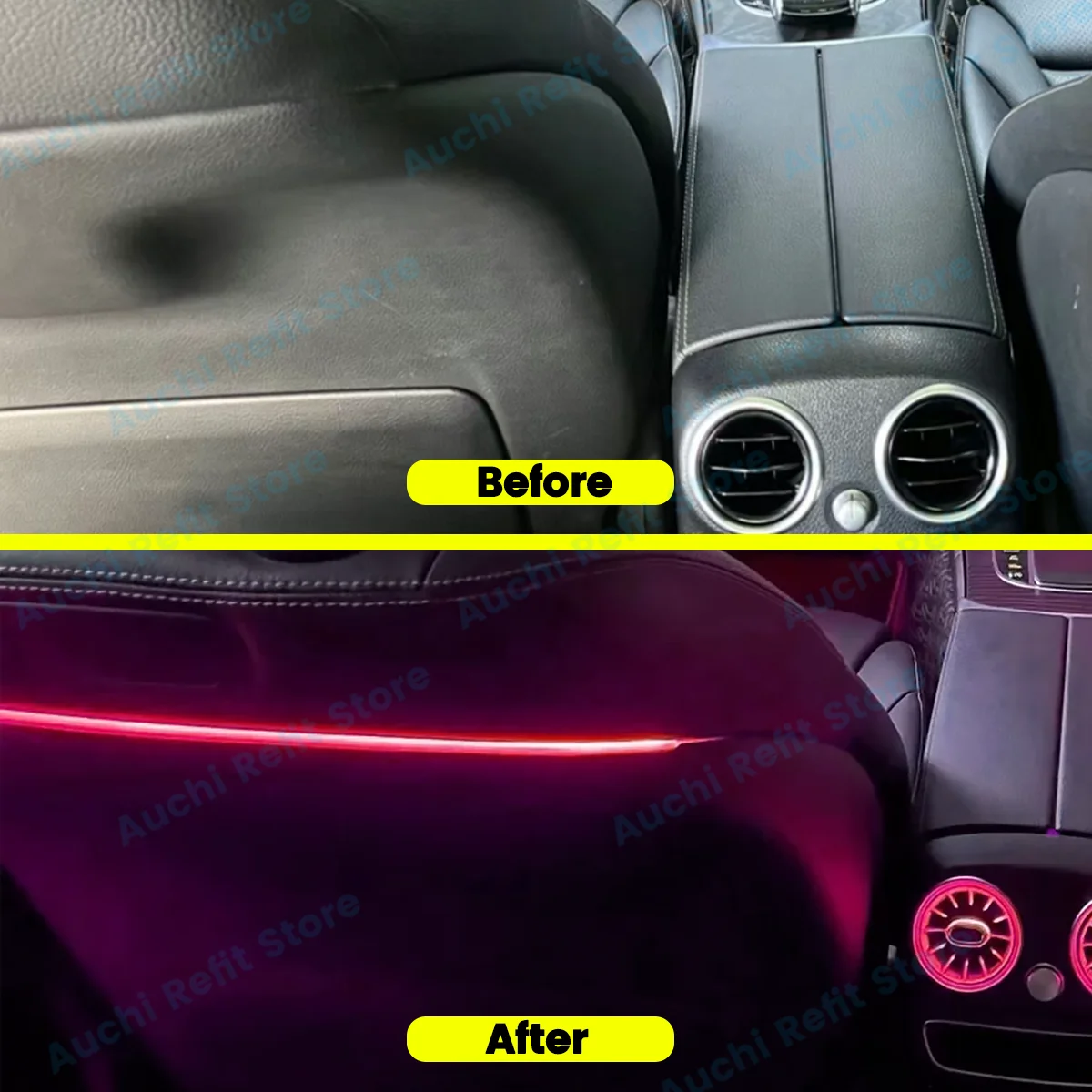 64/256 Colors LED Seat Back Lamp Backrest Ambient Light For Mercedes Benz C-Class W205 W206 GLC X253 X254 E-Class W213