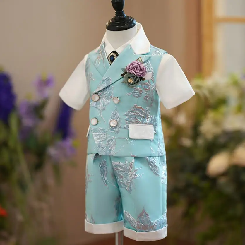 Neue Kinder Formale Weste Anzug Hochzeit Geburtstag Taufe Party Kleid Kinder Klavier Leistung Kostüm Jungen Weste Sets A2846 – Detail 4