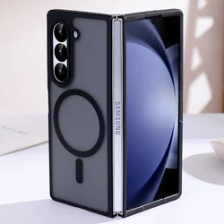 For Samsung Galaxy Z Fold 4 5 6 For Magsafe Case Translucent Folding Shockproof Wireless Charging Magnetic Shockproof Hard Cover