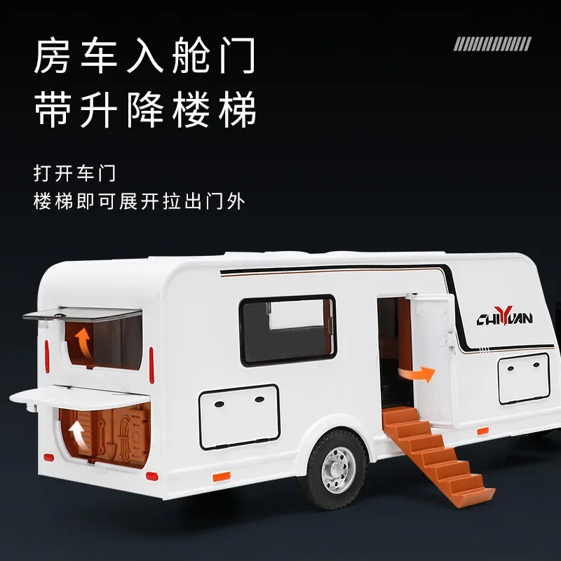 Simulation 1:32 Nissan Qashqai Alloy Trailer Hanging RV Model Ornament Children\'s Toy Gift