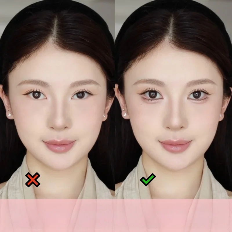 防水デュアルヘッドナチュラルルックペン、ハイライトと輪郭を描く一体型ツール、アイライナー用美容メイクブラシ