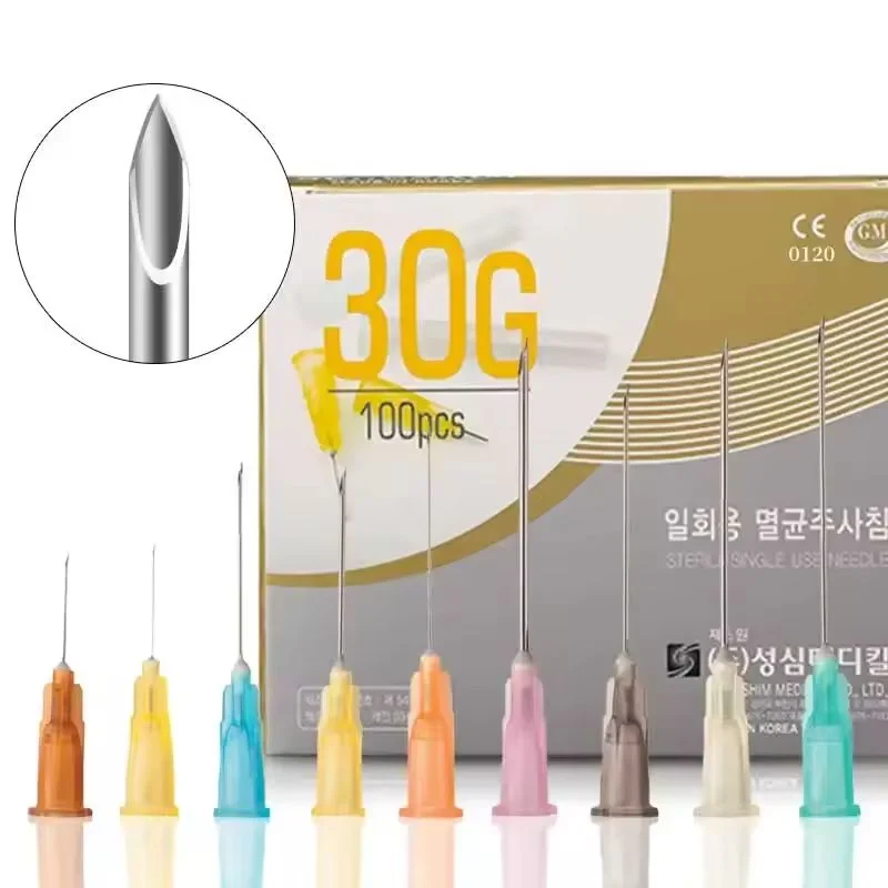 18G-34G painless needle Piercing Transparent Syringe Injection glue Clear Tip Cap Pharmaceutical injection needle 1.5/2.5/4/6mm