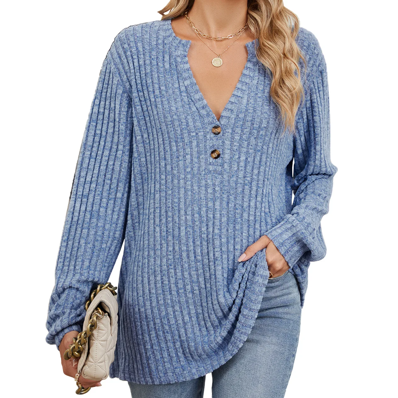 Ropa De Mujer Solid Color Women Clothing Pullover Sweatshirt Button Ropa Invierno Para Mujer Bluza Damska Clothes 2025 Winter
