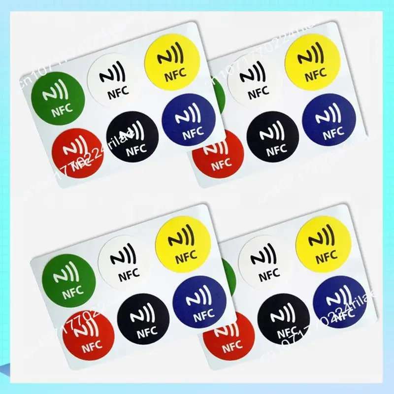A17Z 24 قطعة NFC Ntag213 علامة ملصق التسمية العالمية RFID رمز دورية 13.56 ميجا هرتز متعدد الألوان لختصار ETC NFC ملصقات