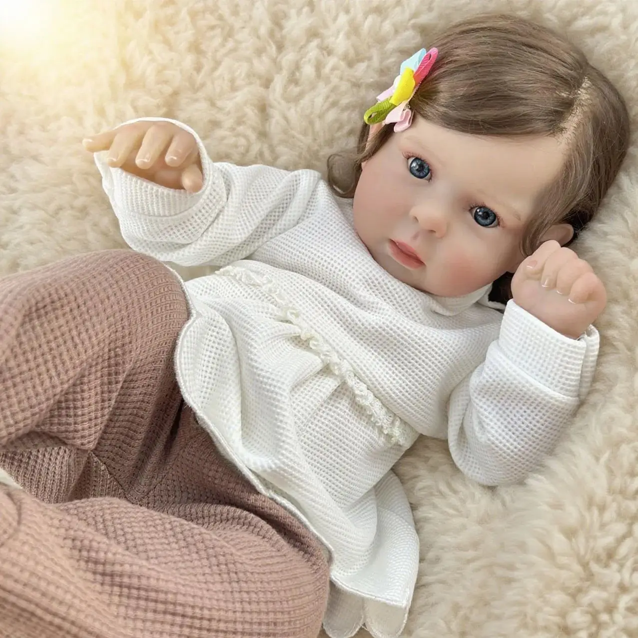 Кукла BZDOLL с тканевым телом, 50 см, милая кукла-реборн для девочек, реалистичная кукла с 3D-кожей, милая кукла-принцесса, подарок на день рождения для малышей