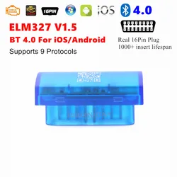 Hot Selling V05L4 ELM327 OBD2 V01L4 ELM327 V2.1 Bluetooth For IOS/Android MINI ELM 327 OBD2 Auto Reader