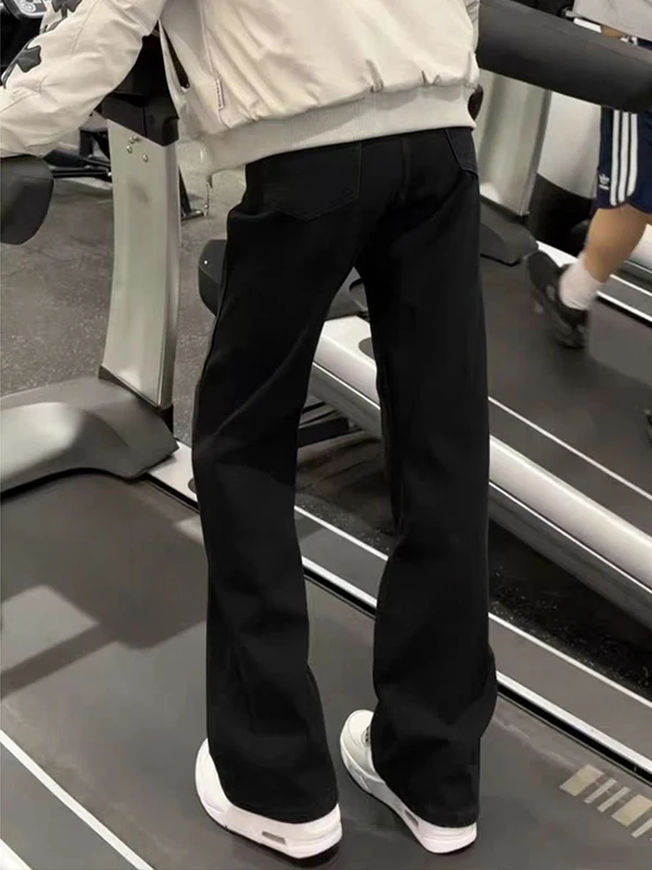 

Casual Men's Slim Fit Straight Leg Jeans mid Waist Knife Spring Wear Clean Fit Bootcut Pants Youth Wear Cotton Polyester...