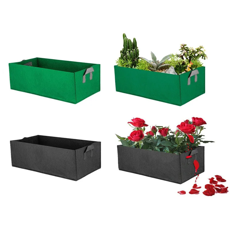 4 Sizes Fabric Raised Garden Bed Square Plant Flower Grow Bag Vegetable Planting Planter Pot with Handles for Garden Tool Jardin