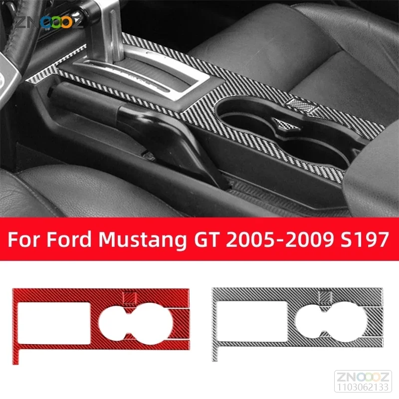 

Аксессуары для Ford Mustang GT 2005-2009 S197, карбоновая внутренняя коробка передач для автомобиля, наклейка на панель переключения передач, отделка, рамка, чехол, Декор