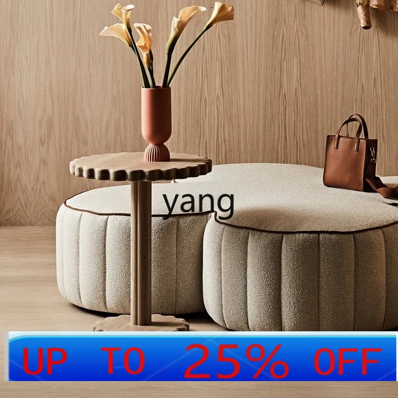 

LMM Solid Wood Side Table Nordic Modern Minimalist Small Apartment Sofa