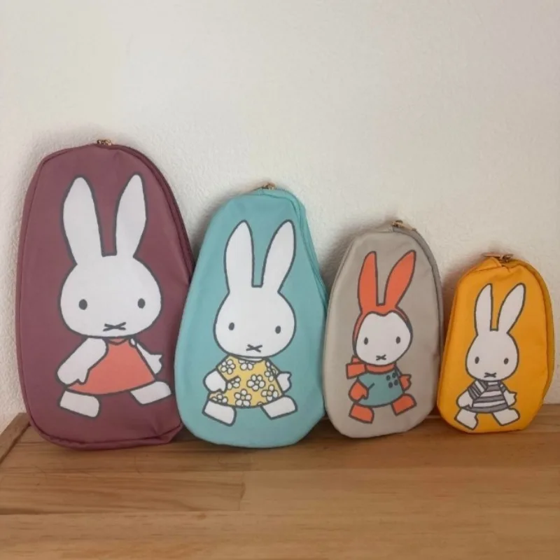 

4pcs Cartoon Miffy Storage Bag Multifunctional Classification Storage Makeup Bag Student Cartoon Stationery Bag Holiday Gift