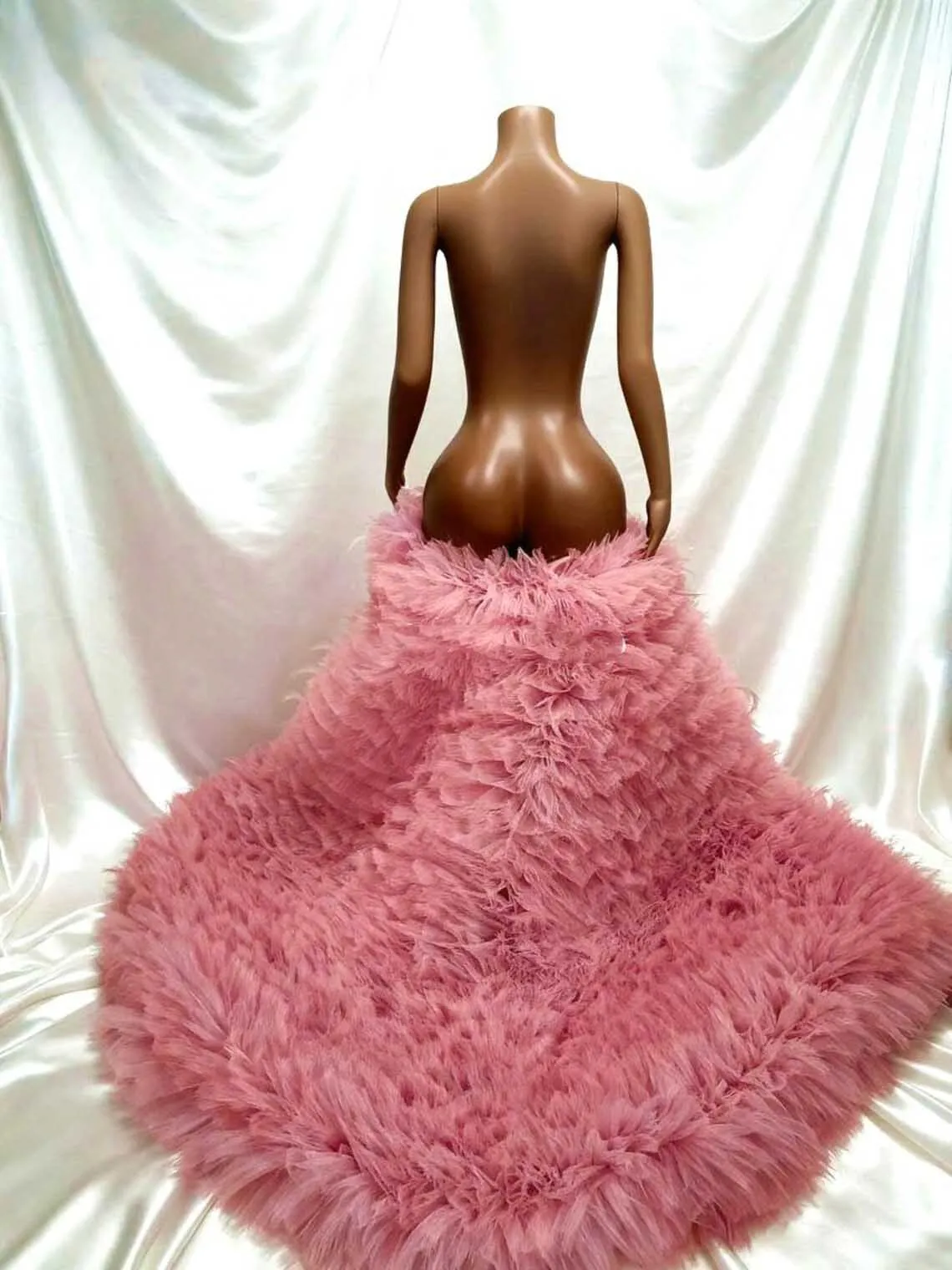 Saia de tule rosa com babados, trem de casamento removível, camadas fofas, trem destacável de tule para vestido de noite, sobreposição feita sob encomenda