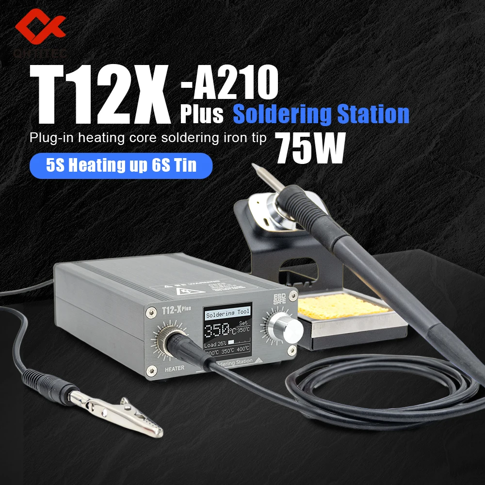 

75W T12X Plus Soldering Station Digital Display Adjustable Temp Welding Repair Tool with T12 Handle for PCB Phone Repair DIY