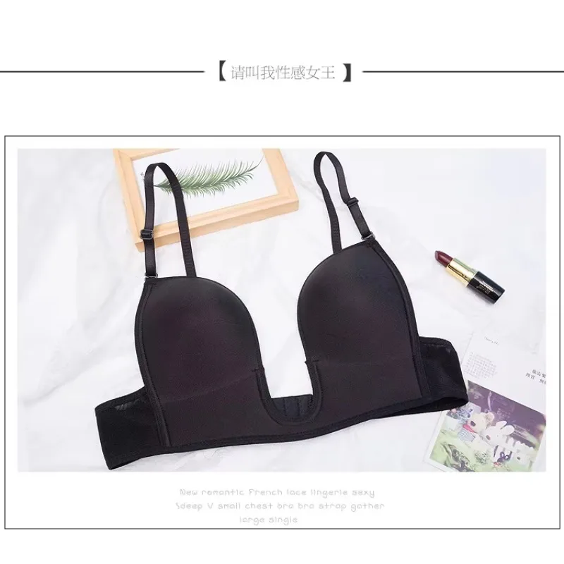 뜨거운 판매 원활한 수집 섹시한 브래지어 아름다움 다시 속옷 여성 깊은 U 자형 로우 컷 드레스 웨딩 드레스 오픈 백 브래지어
