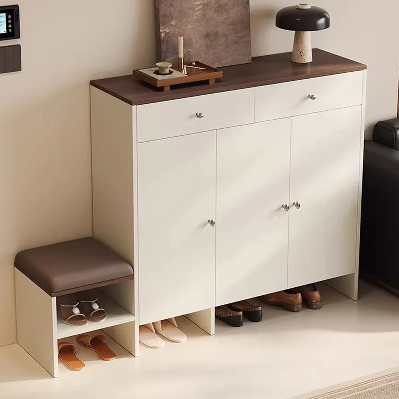 

Wooden Organizer Shoe Cabinet Storage Living Room Designer Luxury Slippers Shoe Shelf Vertical Zapatero Shoemakers Furniture