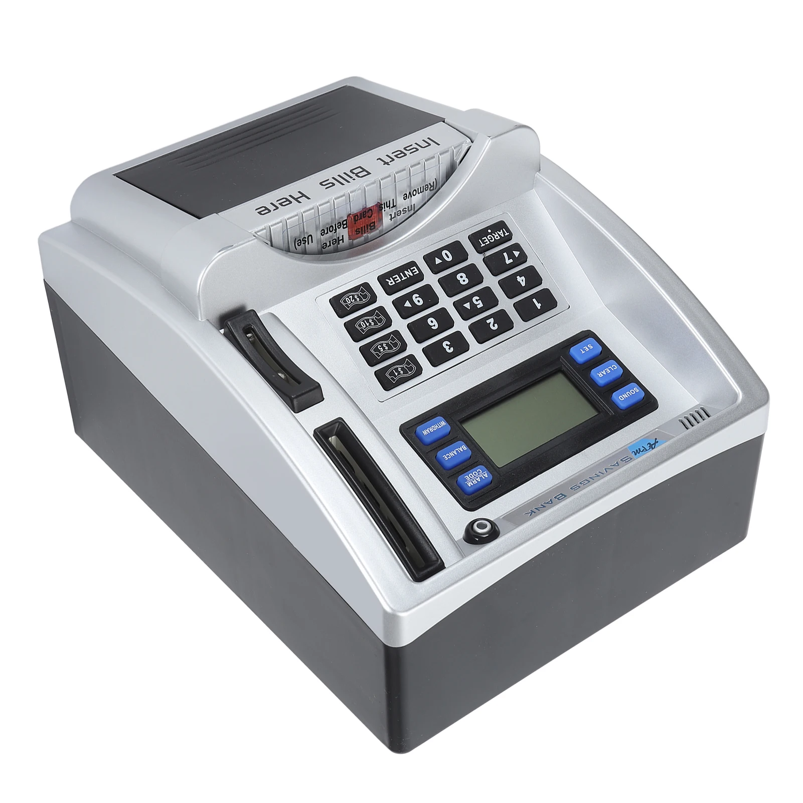 Electronic ATM Piggy Bank Creative Password Cash Coin Can Self Rolling Bill Cash Saving Box With LCD Screen