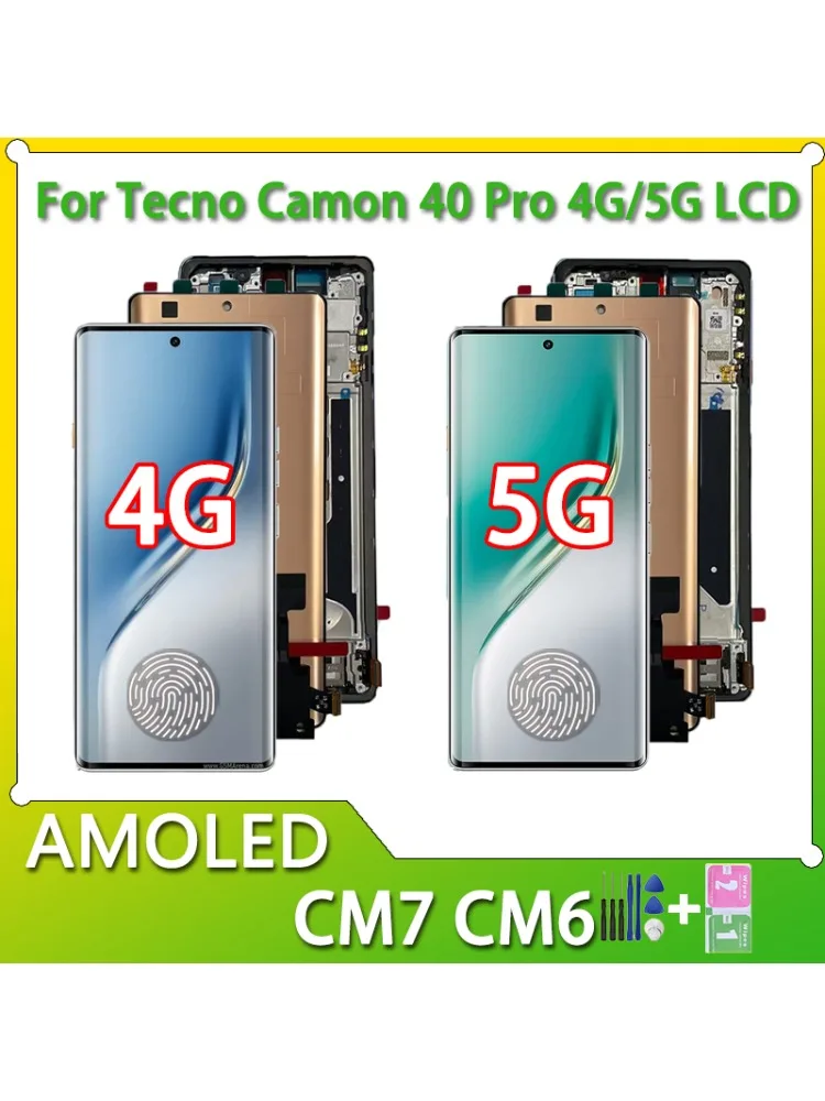 6.78“ AMOLED Ekran LCD z Digitizerem Dotykowym do Tecno Camon 40 Pro 4G CM6 / Camon40Pro 5G CM7 z Ramką — zdjęcie produktu 7