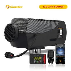 Riscaldatore d'aria diesel portatile da 8KW 12V e 24V App Bluetooth e telecomando con riscaldatore notturno ad altitudine automatica per camper, tenda camper