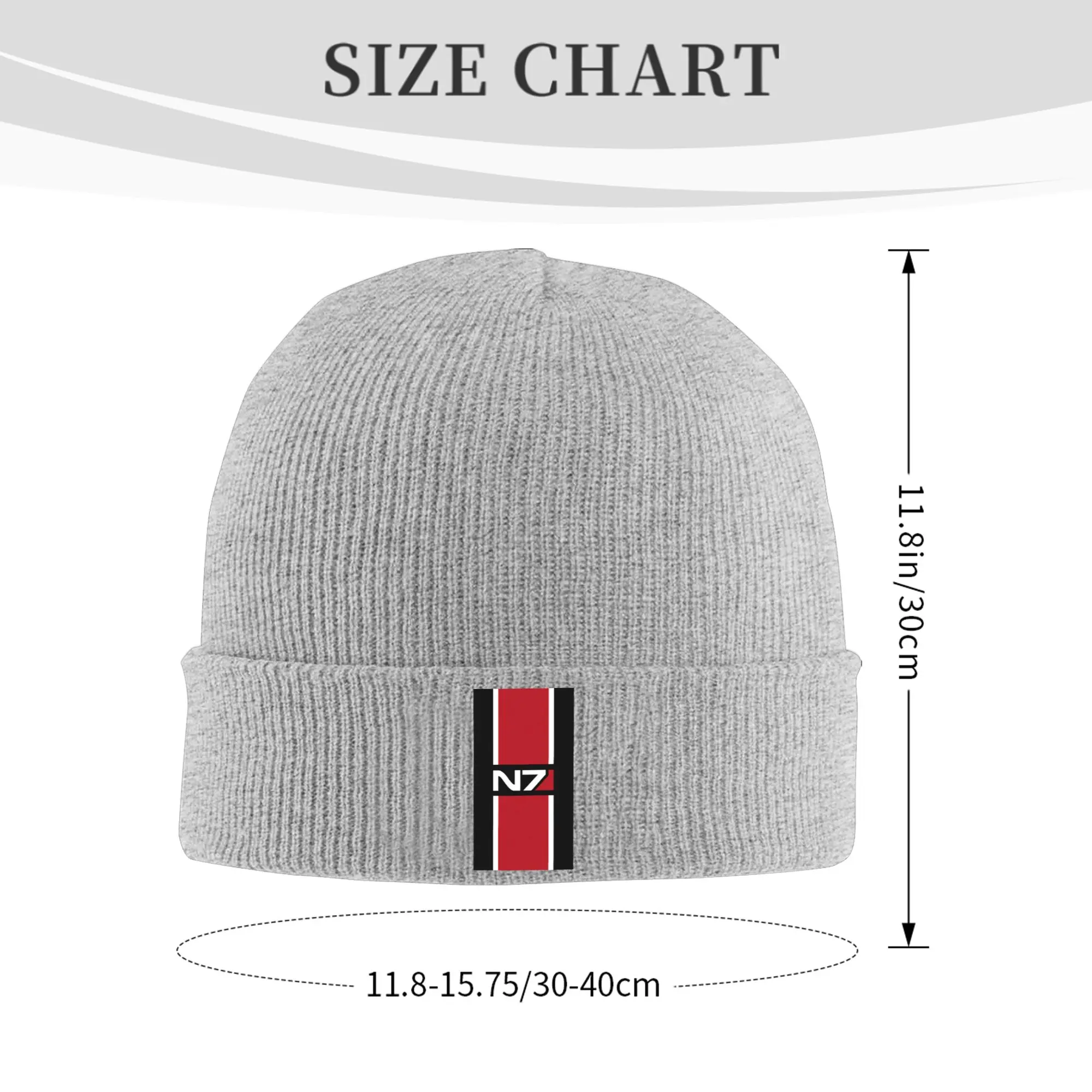 Custom N7 Mass Effect  Skullies Beanies Caps Fashion Winter Warm Women Men Knitted Hats Unisex Adult Video Game Bonnet Hat