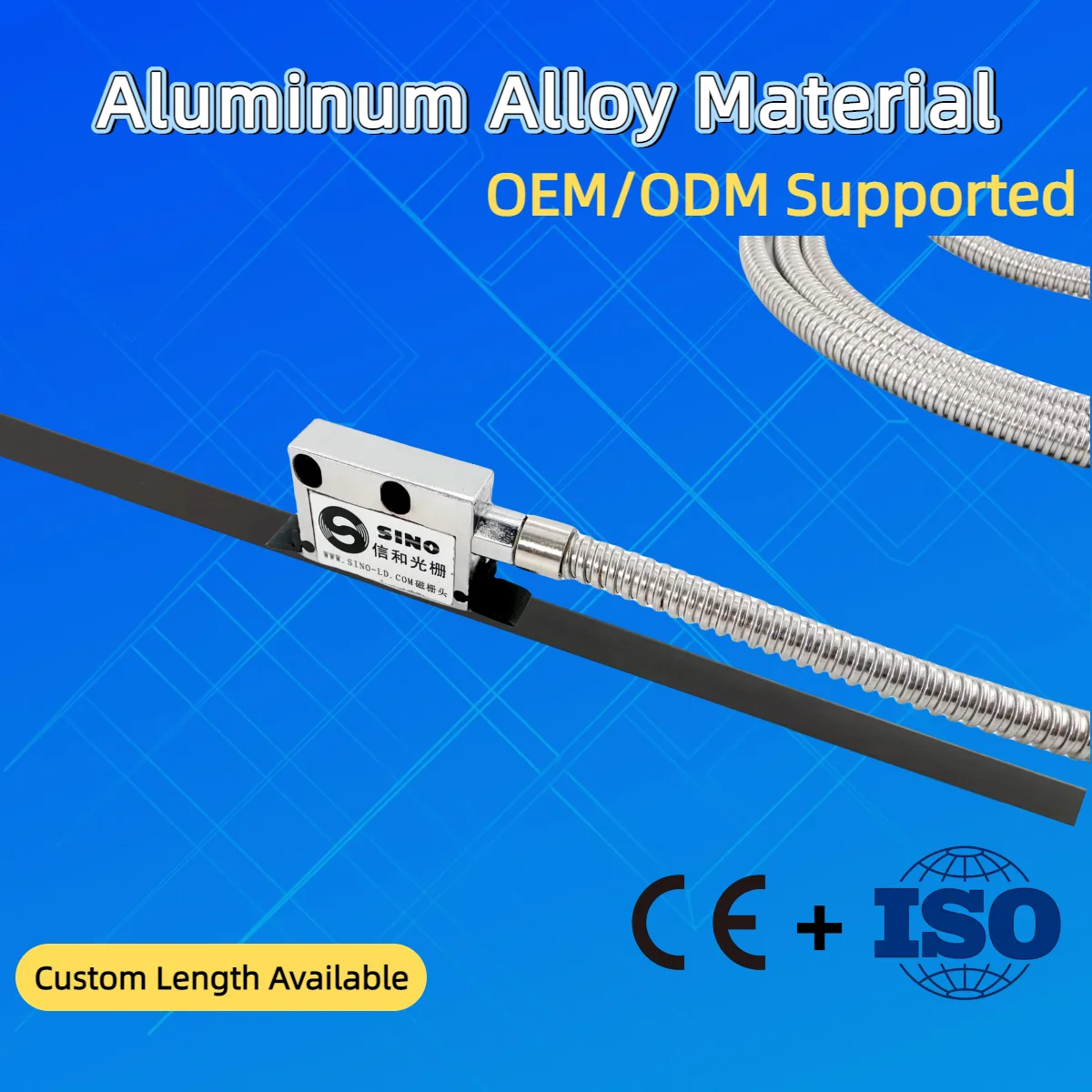 KA800 Linear Magnetic Scale Kit 5μm Resolution 0.005mm High Precision for Lathe Milling DRO System Aluminum Alloy