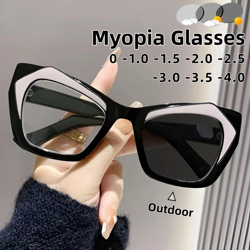 

Personalized Tortoiseshell Comfortable Photochromic Myopia Glasses Fashionable Cat Eye Radiation and Blue Light Protection