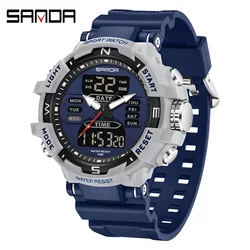 SANDA 6176 best-selling electronic watch alarm clock multifunctional watch fashionable and trendy waterproof electronic watch