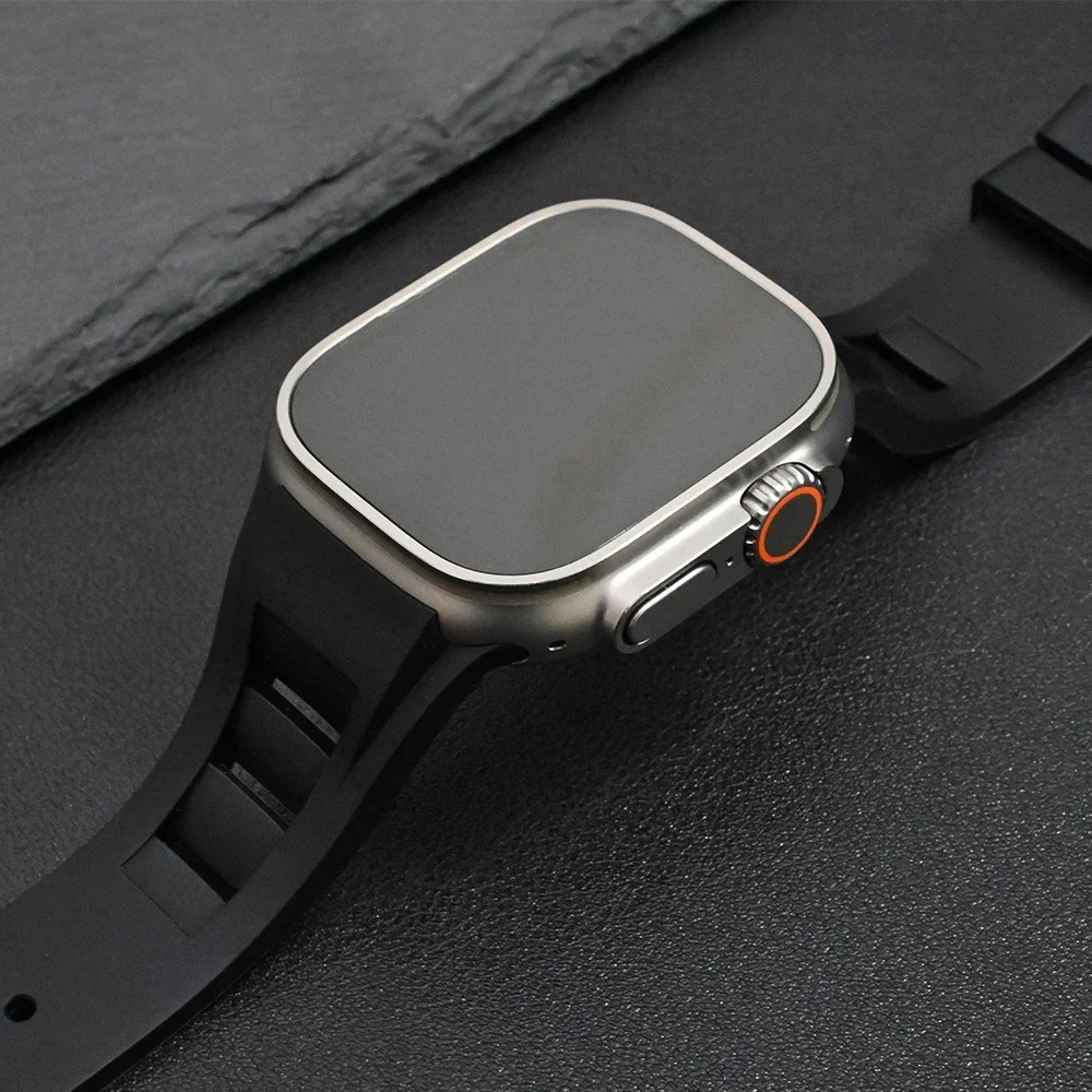 Luxury Rubber Loop Strap for Apple Watch Ultra 2 49mm 9 8 7 45mm Rubber Bracelet IWatch Series 6 5 3 4 SE 42mm 44mm Correa Band