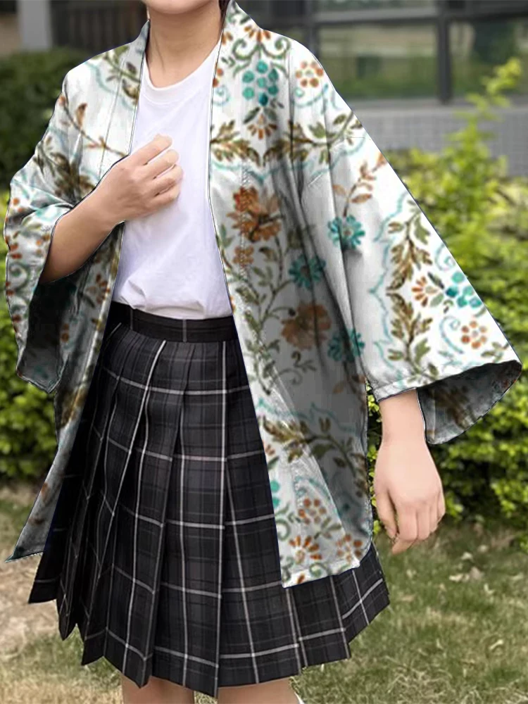 Japanese Traditional Dress Japanese Kimono Casual Ink Print Casual Comfortable Quality Kimono Half Sleeve Summer Fashion